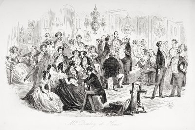 Mrs. Dombey otthon, illusztráció Charles Dickens (1812-70) „Dombey és fia” című művéből, először 1848-ban alkotó: Hablot Knight Browne